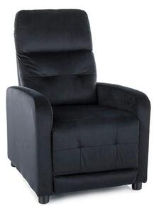 Fotoliu rabatabil OTUS, stofa catifelata negru - Bluvel 19, 66x92/144x