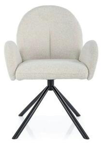 Scaun rotativ PLANET, bej/negru, stofa clasia/metal, 60x46x88 cm