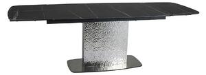 Masa extensibila MONCLER, negru/crom, sticla/ceramica/metal, 160/240x9