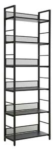 Etajera RAW R6, negru, PAL laminat/metal, 60x28x187 cm