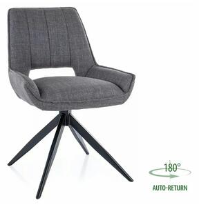 Scaun rotativ TELLO, gri/negru, stofa clasica/metal, 54x46x84 cm