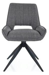Scaun rotativ TELLO, gri/negru, stofa clasica/metal, 54x46x84 cm