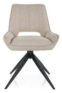 Scaun rotativ TELLO, bej deschis/negru, stofa clasica/metal, 54x46x84