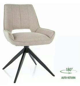 Scaun rotativ TELLO, bej deschis/negru, stofa clasica/metal, 54x46x84