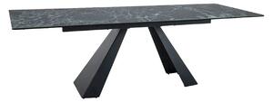 Masa extensibila SALVADORE, negru cu efect de marmura/negru, sticla/ce