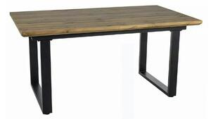 Masa bucatarie 8 persoane UMBERTO II, stejar/negru, 160/240x90x76 cm