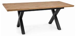 Masa de living extensibila XAVIERO II, stejar artisan/negru mat, 160-2
