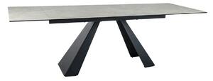 Masa extensibila SALVADORE, crem/negru, sticla/ceramica/metal, 160/240