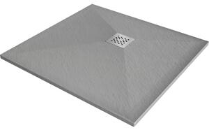 Mexen Stone+ Cădiță de duș compozit pătrată 100 x 100 cm, Gri-beton - 44611010