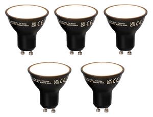 Set 5 becuri Lampa LED Smart GU10 reglabila neagra 7W 600 lm 3000K