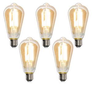Set 5 becuri Lampă LED Smart E27 reglabilă în Kelvin ST64 goldline 7W 700 lm 1800-4000K
