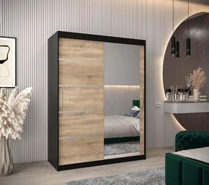 Dressing Sebastian, 140x60x200cm, cu oglinda, Wenge Sonoma, Pal 18 mm