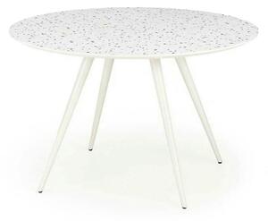 Masa ARAMIS, alb/terrazzo, 120x120x76 cm