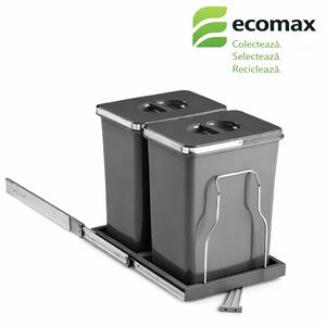 Cos gunoi incorporabil Ecomax Patty 45 Automatic, colectare selectiva, 2 x 15 l