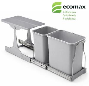 Cos gunoi incorporabil Ecomax Patty 40 Automatic, colectare selectiva, 16 l + 8 l