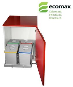 Cos gunoi incorporabil Ecomax Smart Automatic, colectare selectiva, pentru corp de 600 mm, 2 x 15 l + 2 x 7 l