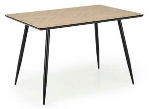 Masa BERTO, stejar/negru, 120x80x77 cm