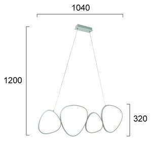 Lustră LED pe cablu HELIX LED/50W/230V argintie