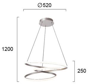 Lustră LED suspendată pe cablu CORT LED/40W/230V argintie