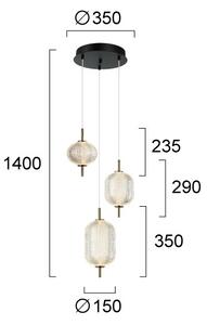 Lustră LED suspendată pe cablu PELLUCID LED/20W/230V bronz/negru