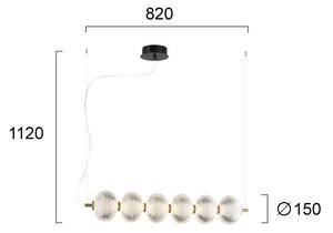 Lustră LED suspendată pe cablu PELLUCID LED/23W/230V auriu/transparent