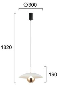 Candelabru LED suspendat pe cablu VALIA LED/9W/230V alb/auriu