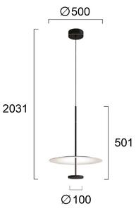 Lustră LED suspendată pe cablu ROSS LED/13W/230V negru/alb