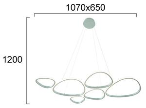 Lustră LED suspendată pe cablu HELIX LED/61W/230V argintie