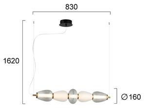 Lustră LED pe cablu SHINY LED/23W/230V albă/aurie