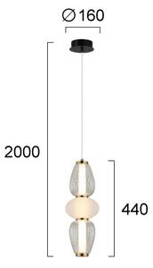Lustru LED suspendat pe cablu SHINY LED/17W/230V alb/auriu