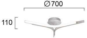 Lustră LED aplicată ALTA LED/30W/230V argintie