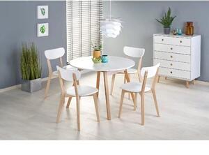 Masa extensibila RUBEN, alb/stejar, 102/142x102x73 cm