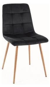 Scaun MILA D, negru/stejar, stofa catifelata/metal, 45x41x86 cm