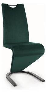 Scaun H090, verde/negru, stofa catifelata/metal, 43x45x102 cm
