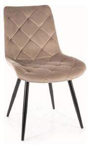 Scaun RALPH, bej/negru, stofa catifelata/metal, 51x42x88 cm