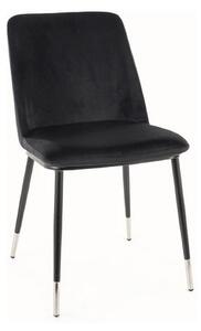 Scaun JILL, negru/argintiu, stofa catifelata/metal, 48x44x85 cm