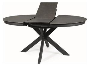 Masa extensibila PORTO, gri inchis/negru mat, sticla securizata/metal