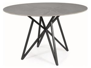 Masa MURANO, gri cu efect de marmura/negru, ceramica/metal, 120x120x76