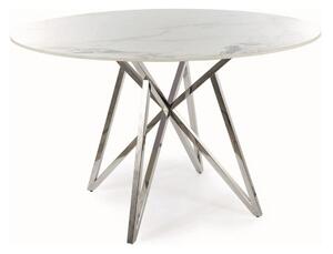 Masuta MURANO, alb cu efect de marmura/crom, ceramica/metal, 120x76 cm