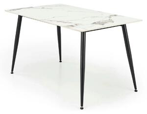 Masa EMILIO 140, alb/negru, ceramica/metal, 140x80x76 cm