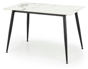 Masa EMILIO 120, alb/negru, ceramica/metal, 120x70x76 cm