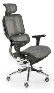 Scaun birou ETHAN, gri, plasa/metal, 72x70x130/139 cm