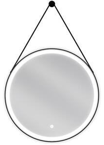 Mexen Reni oglindă iluminată de baie, rotunde 60 cm, LED 6000K, anti aburire, ramă neagră - 9812-060-060-611-70