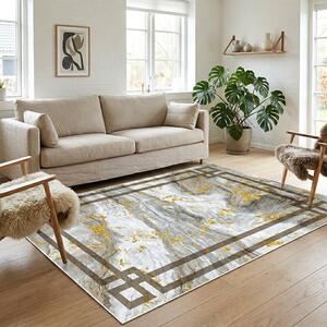 Covor camera antiderapant, 120x180 cm, Marmura Auriu