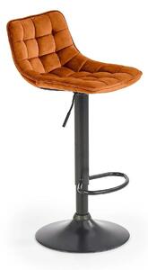 Scaun bar inalt H95, scortisoara - Bluvel 4215/negru, stofa catifelata
