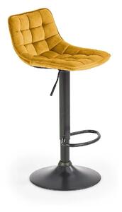 Scaun bar H95, galben mustar - Bluvel 68/negru, stofa catifelata/metal