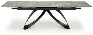 Masa extensibila HILARIO, negru, piatra sinterizata/metal, 180/260x90x