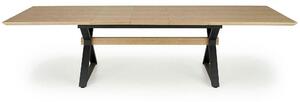 Masa extensibila HENRY, stejar/negru, furnir/metal, 180/300x100x75 cm