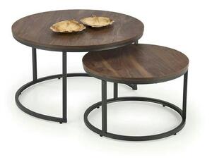 Set 2 masute cafea JAVA, nuc/negru