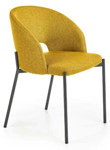 Scaun K373, galben/negru, stofa clasica/metal, 51x57x77 cm